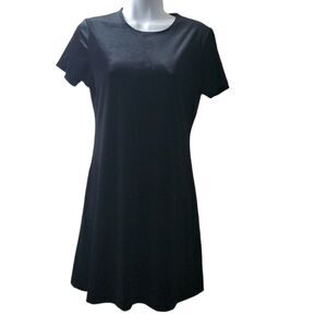 Marian and Maral Womens Vintage 1990s Little Black Velvet Shortsleeve Dress